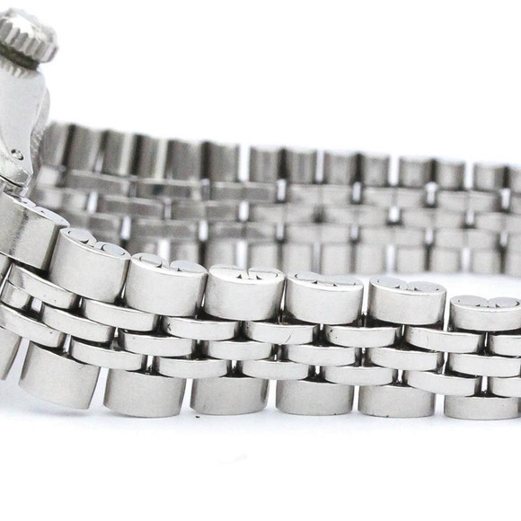 Vintage ROLEX Oyster Perpetual Date 6917 White Gold Steel Ladies Watch BF561695 - Picture 3 of 10